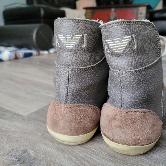 Armani Jeans High Top Sneakers Women in Size 6.5 Brown and Tan Color - Picture 5 of 5